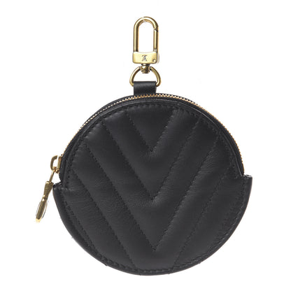 Louis Vuitton Calfskin New Wave Multi Pochette Round Coin Purse Black 1 of 4