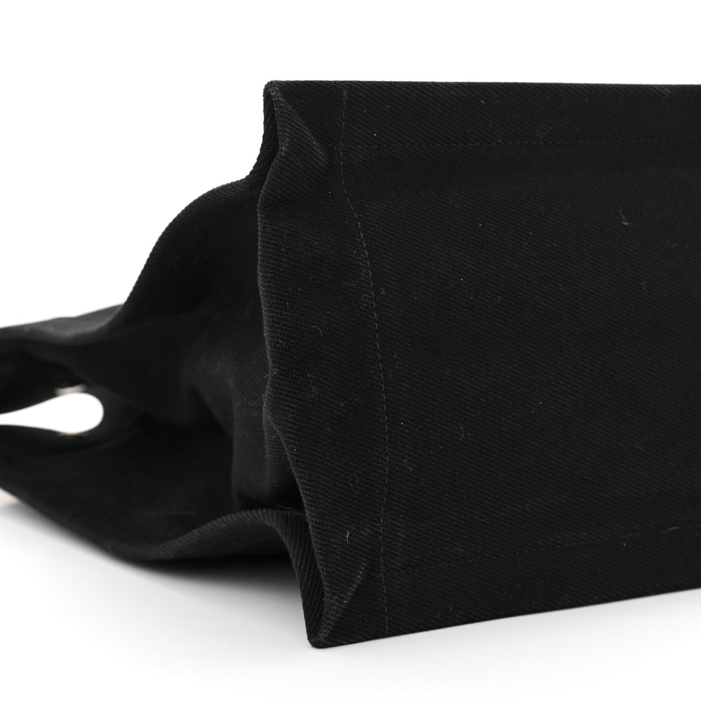 Linen Calfskin Rive Gauche Tote Black