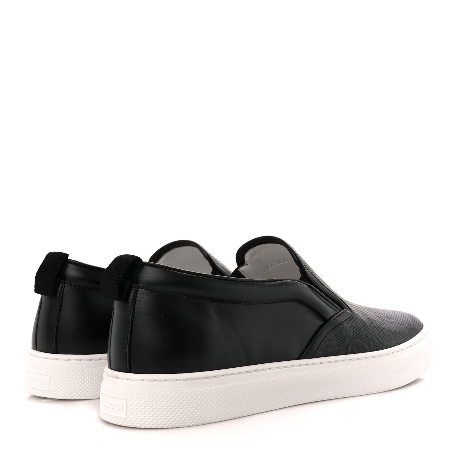 Gucci Calfskin GG Tennis Embossed Mens Dublin Slip On Sneakers 12 Black 4 of 11