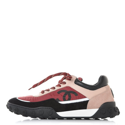 Chanel Nylon Calfskin Suede CC Womens Sneakers 37.5 Multicolor 1 of 8