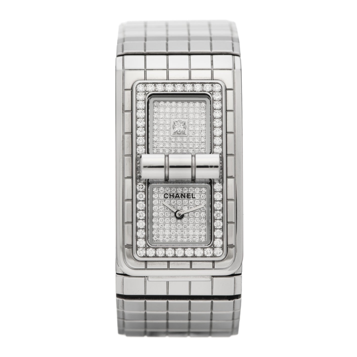 Stainless Steel Diamond Pave 21.5mm Code Coco Quartz Watch