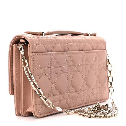 Christian Dior Lambskin Cannage Mini My Dior Top Handle Clutch Rose Des Vents 3 of 12