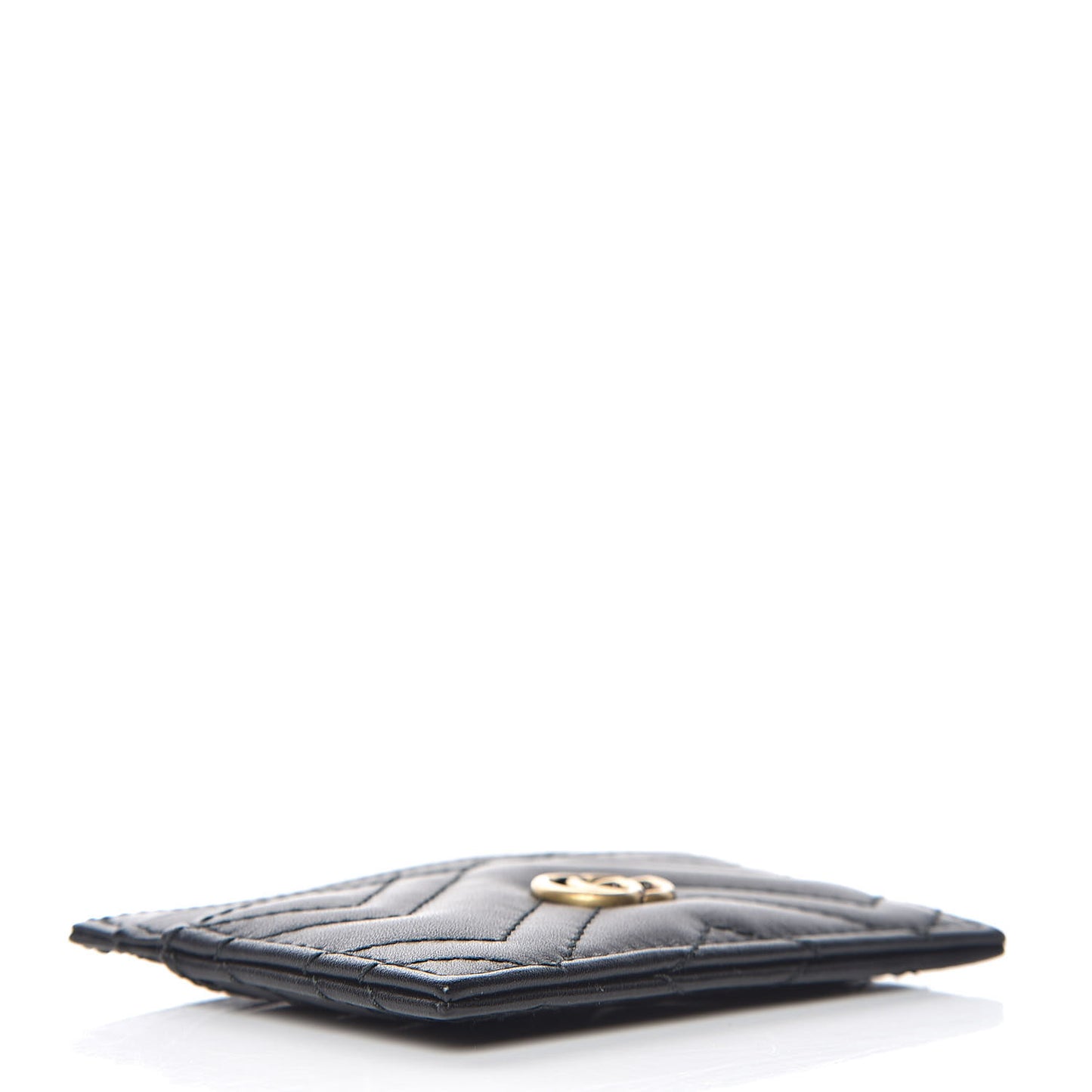 Calfskin Matelasse GG Marmont Card Holder Black
