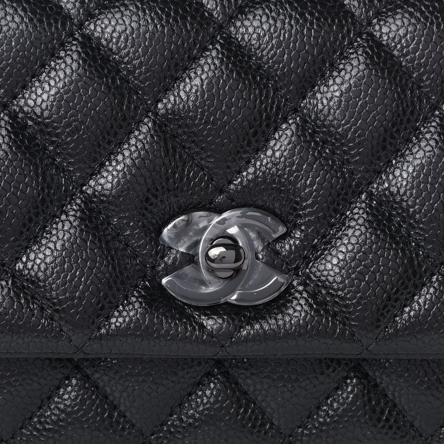 Caviar Quilted Mini Coco Handle Flap So Black