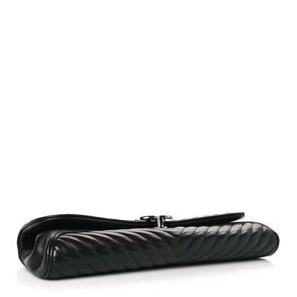 Chanel Lambskin Chevron Evening Clutch Black 4 of 10