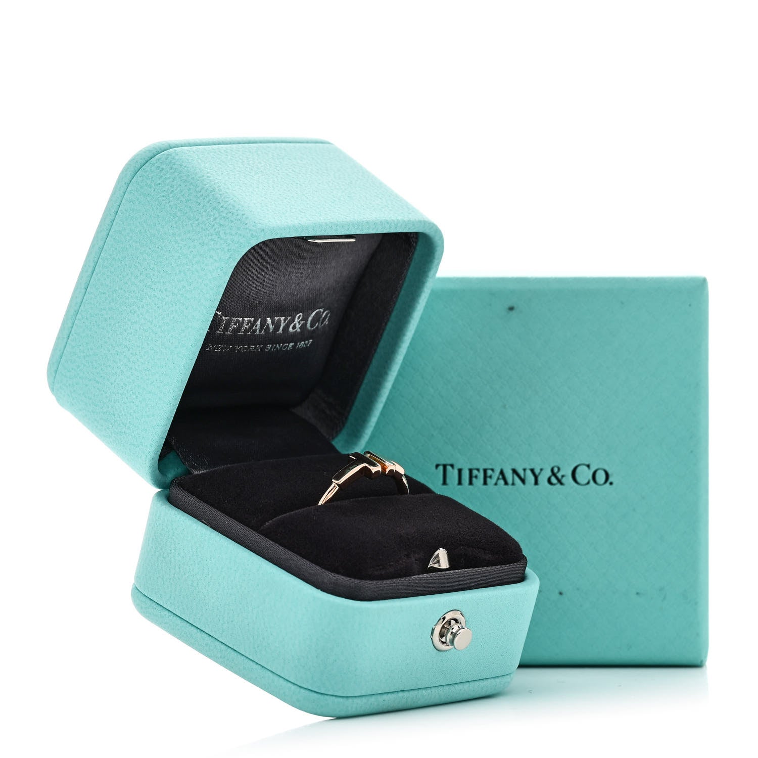 Tiffany 18K Rose Gold T Wire Ring 54 7 5 of 5