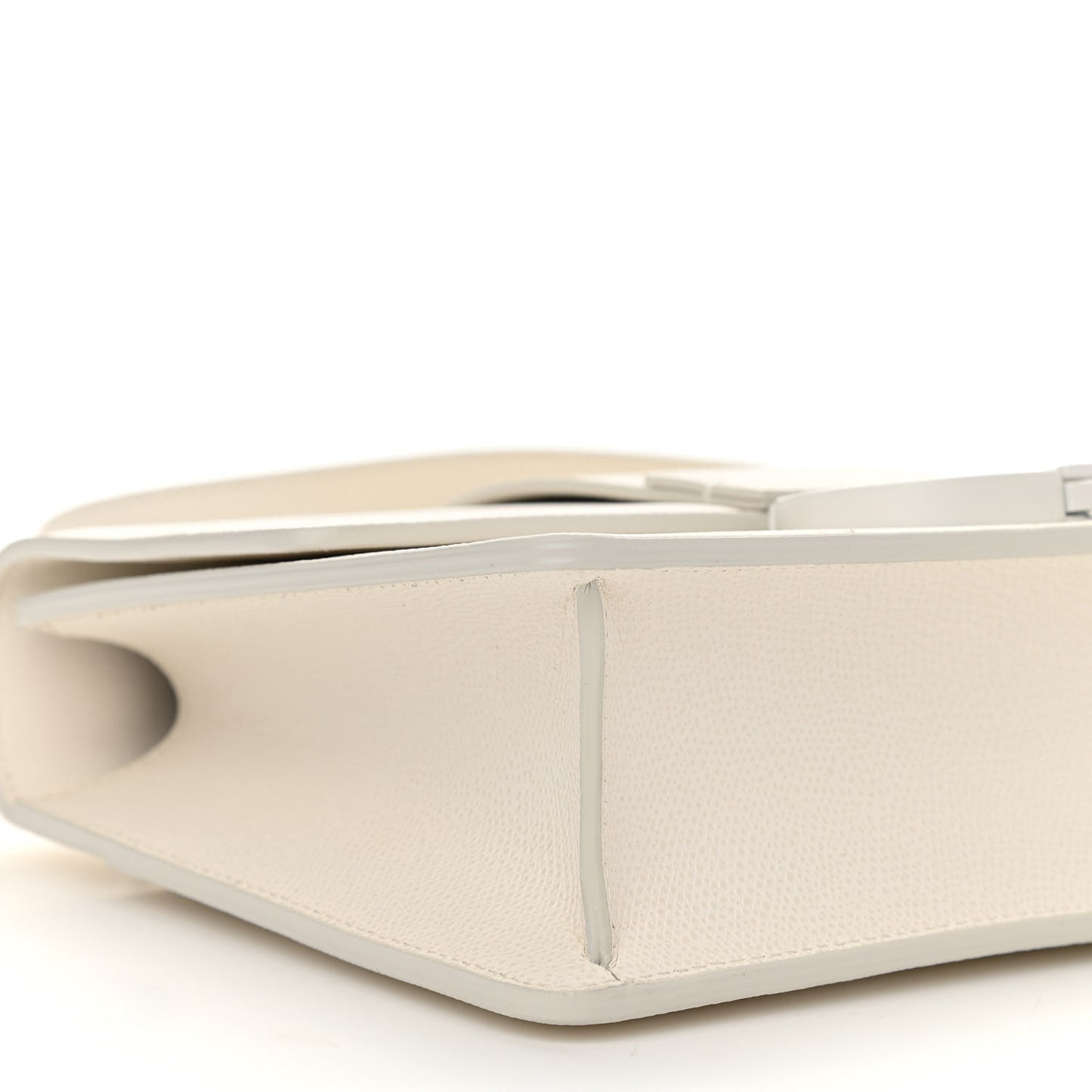 Ultra Matte Grained Calfskin 30 Montaigne Flap Bag White