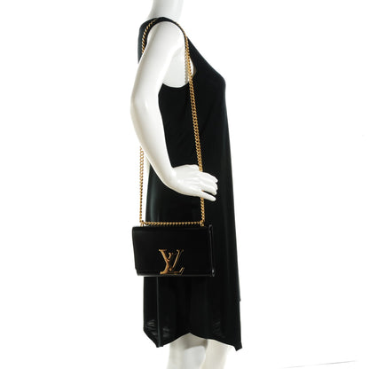 Louis Vuitton Calfskin Chain Louise MM Black 2 of 8