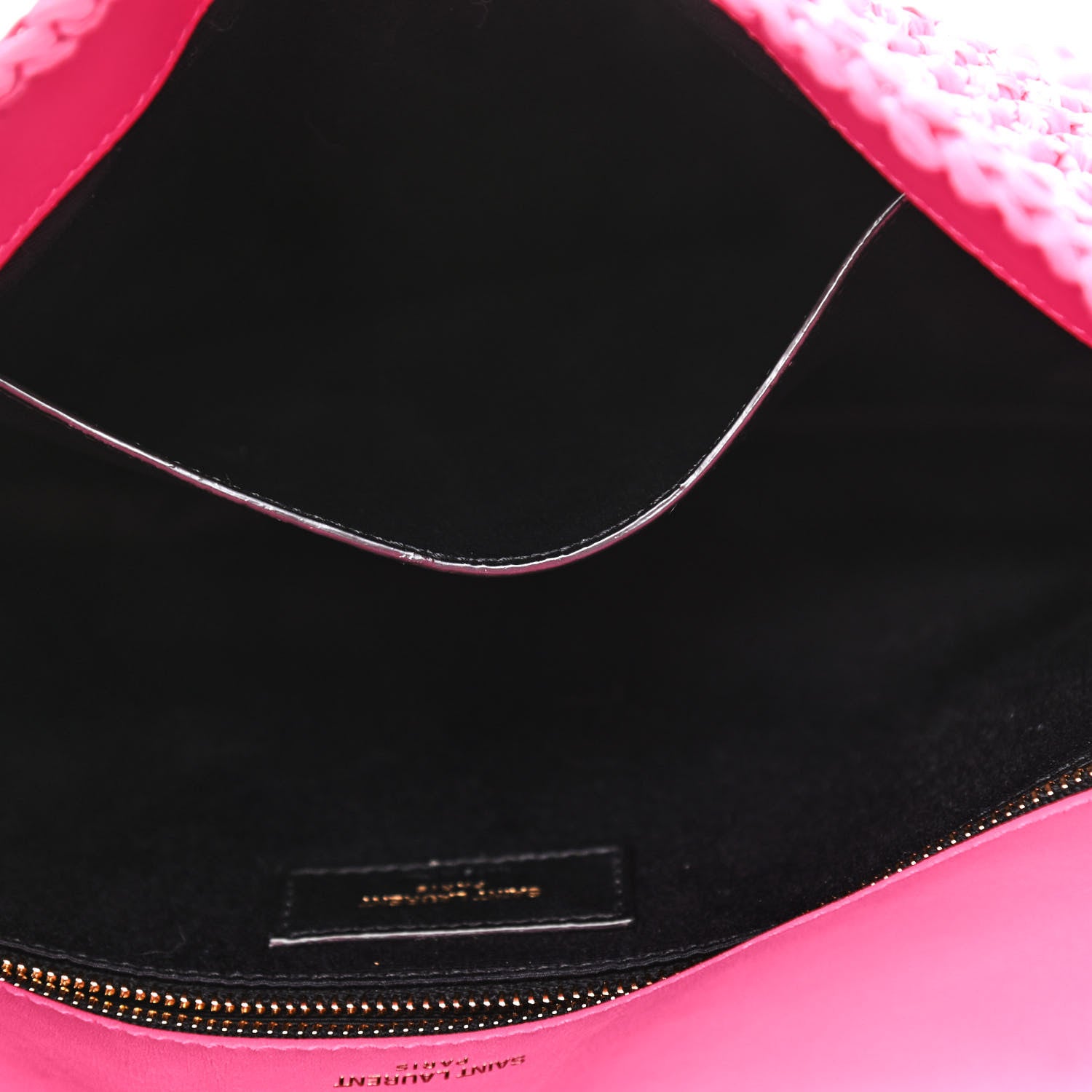Saint Laurent Raffia Calfskin Monogram Medium Niki Chain Satchel Bright Pink 11 of 11