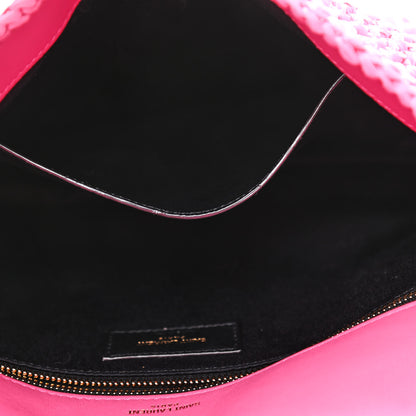 Saint Laurent Raffia Calfskin Monogram Medium Niki Chain Satchel Bright Pink 11 of 11
