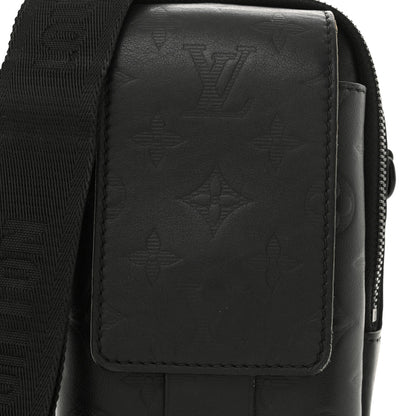 Louis Vuitton Calfskin Monogram Shadow Double Phone Pouch NM Black 8 of 11