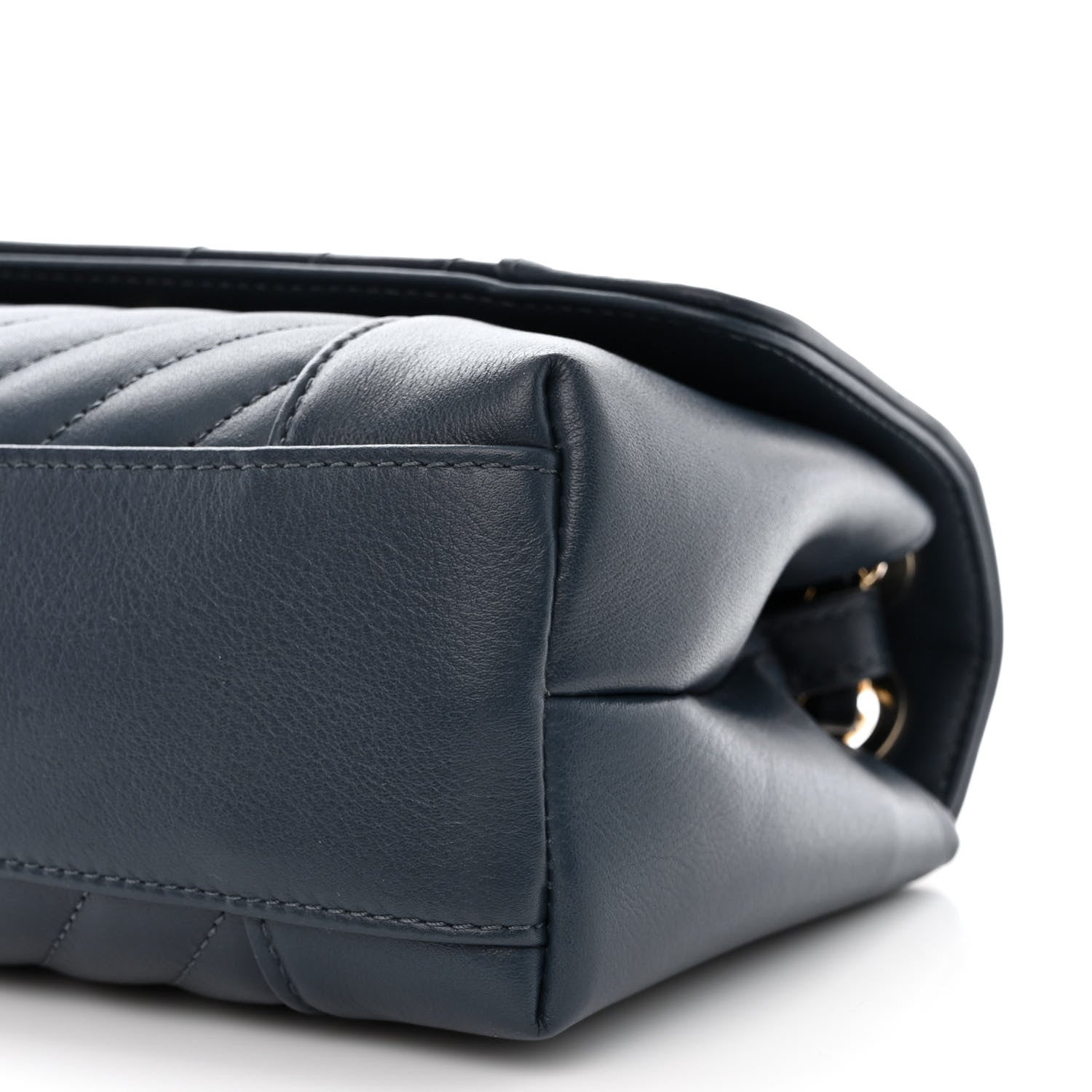Chanel Calfskin Quilted Medium Daily Chevron Flap Navy Blue 10 of 11