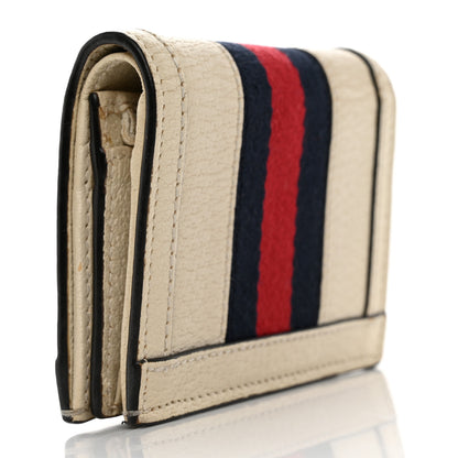 Gucci Textured Calfskin Web Ophidia Card Case Mystic White 3 of 11