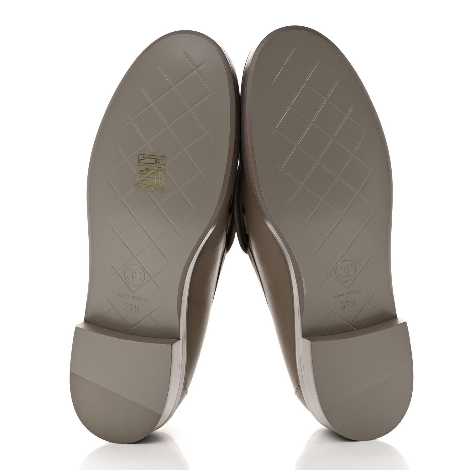 Chanel Lambskin Quilted CC Turnlock Moccasins 39.5 Grey 5 of 9