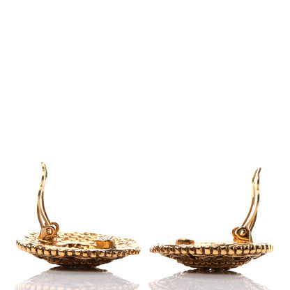 Chanel CC Button Clip On Earrings Gold 3 of 8