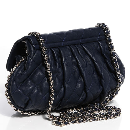 Chanel Washed Lambskin Chain Around Medium Messenger Bag Navy Blue 3 of 9