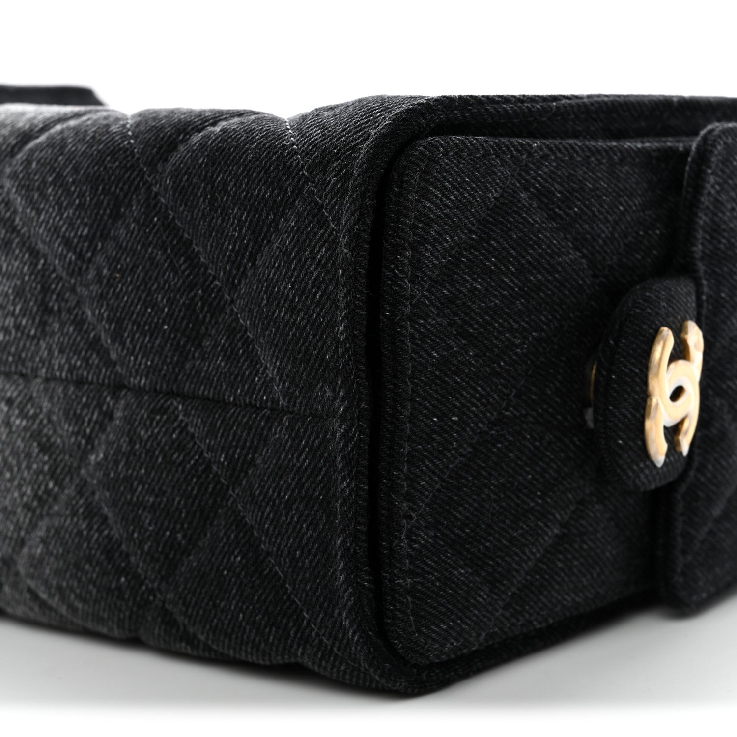 Chanel Washed Denim Quilted Mini Chanel 25 Handbag Black 10 of 11