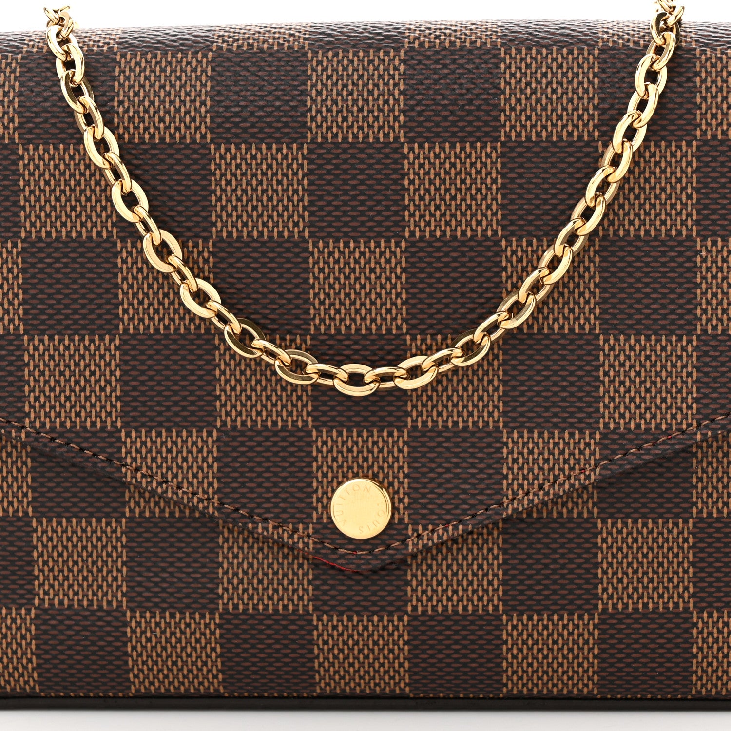 Louis Vuitton Damier Ebene Pochette Felicie Chain Wallet 8 of 10
