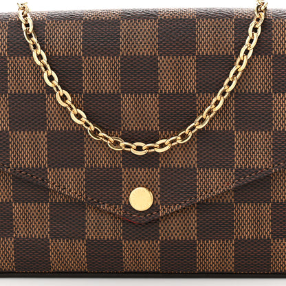Louis Vuitton Damier Ebene Pochette Felicie Chain Wallet 8 of 10