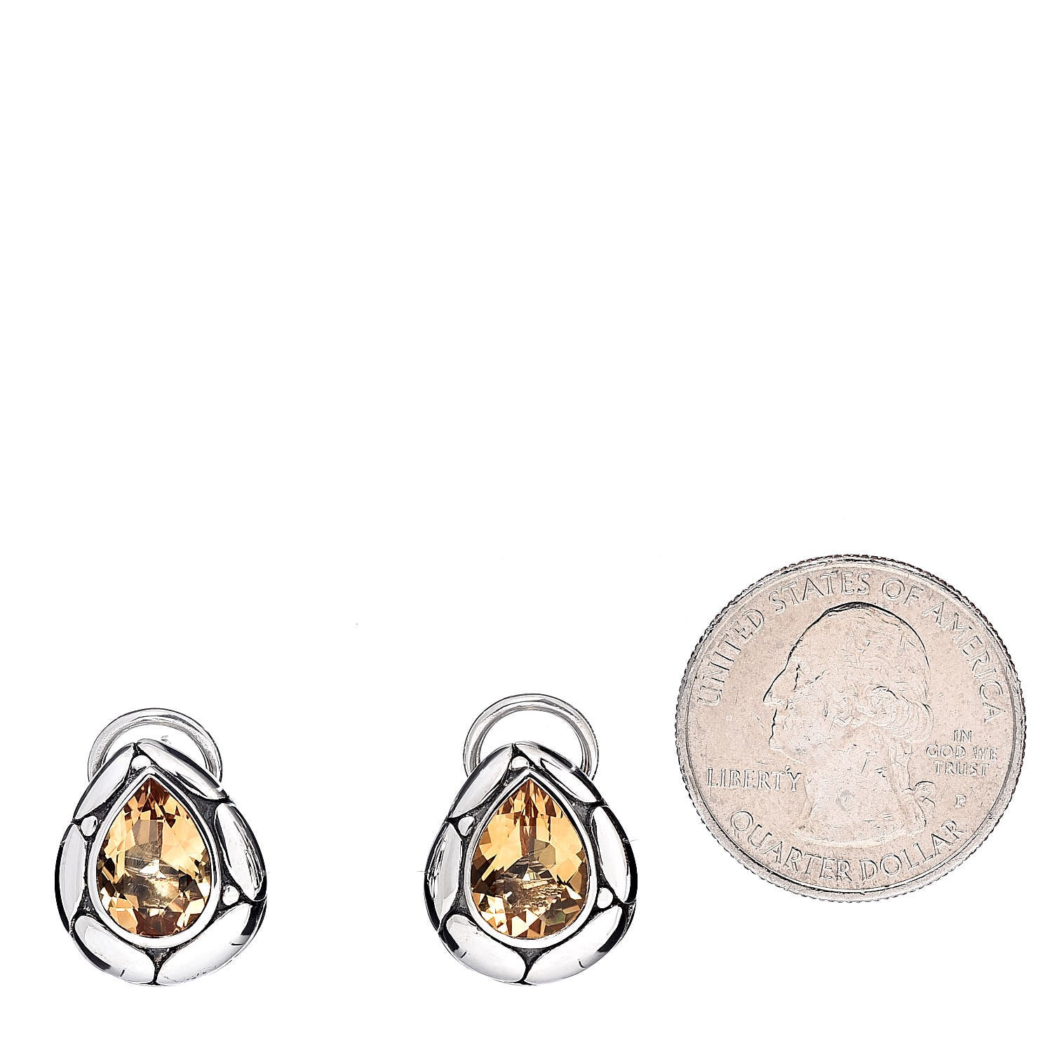 John Hardy Sterling Silver Citrine Kali Teardrop Earrings 2 of 4