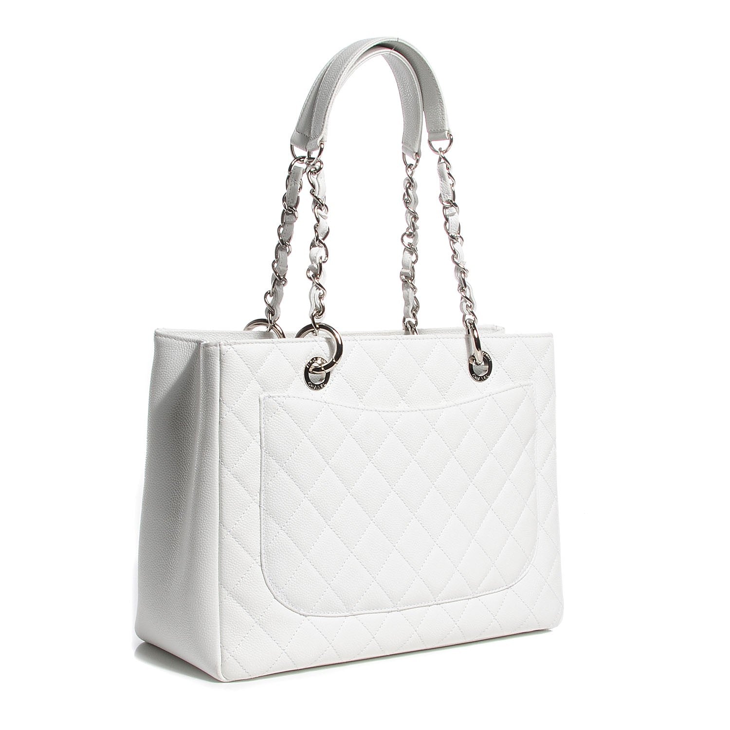 Chanel Caviar Quilted Grand Shopping Tote GST White 3 of 7