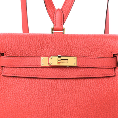 Hermes Taurillon Clemence Kelly Ado Backpack Bougainvillea 8 of 10