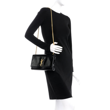 Saint Laurent Patent Medium Monogram Kate Satchel Black 2 of 7