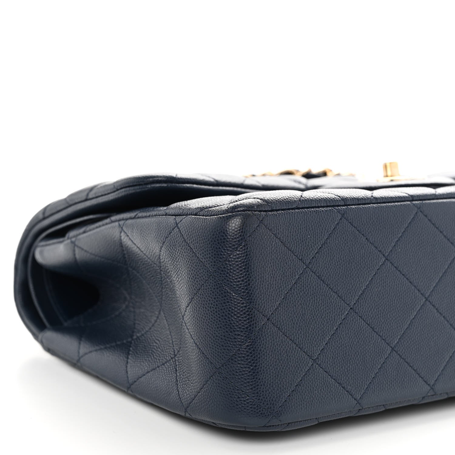 Chanel Caviar Quilted Jumbo Double Flap Navy Blue 9 of 12