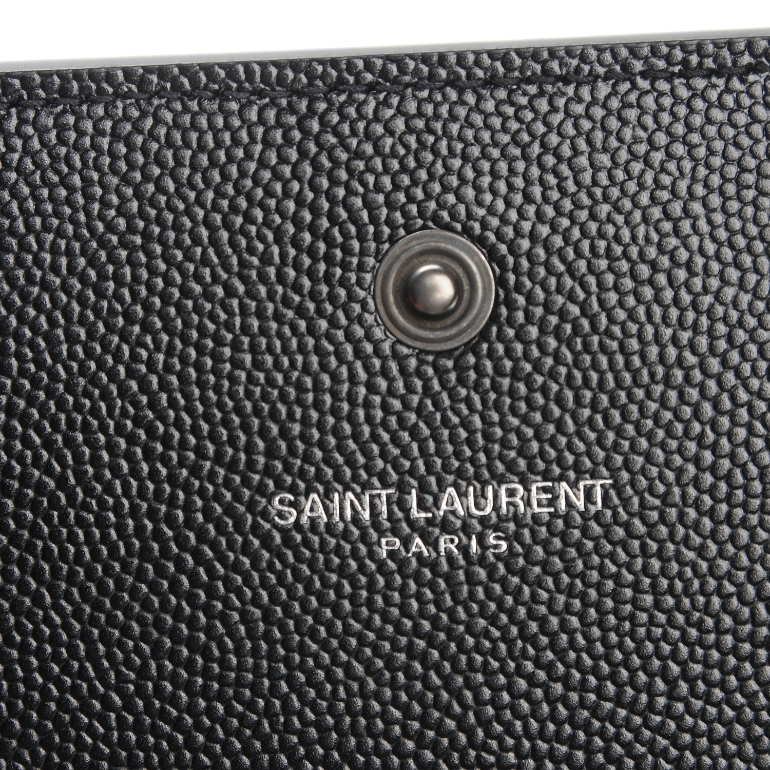 Saint Laurent Grain De Poudre Monogram Chain Wallet Black 6 of 7