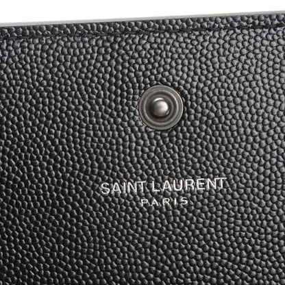 Saint Laurent Grain De Poudre Monogram Chain Wallet Black 6 of 7