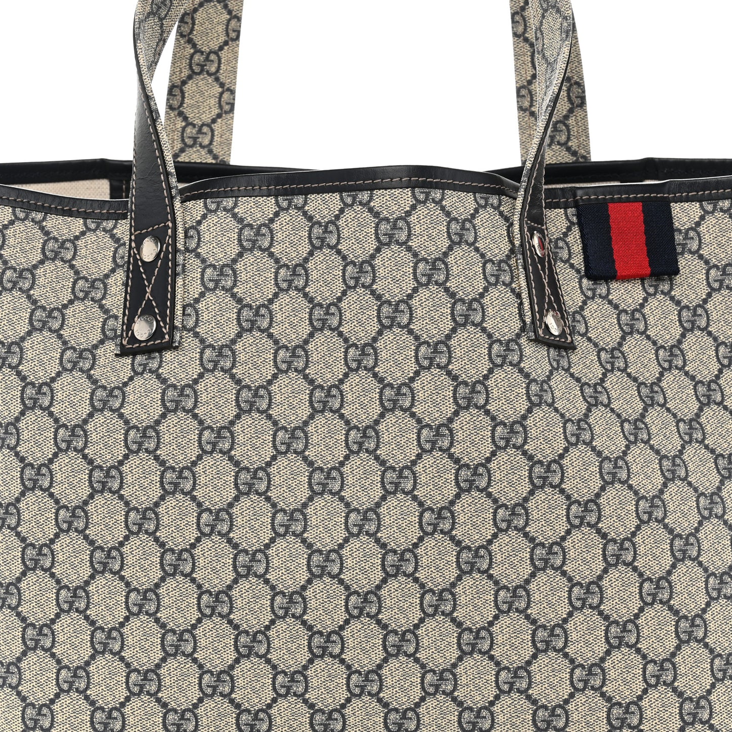 GG Plus Monogram Medium Signature Web Loop Tote Navy