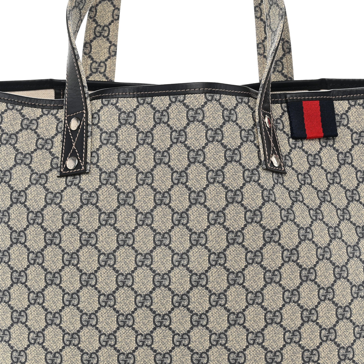 Gucci GG Plus Monogram Medium Signature Web Loop Tote Navy 8 of 11