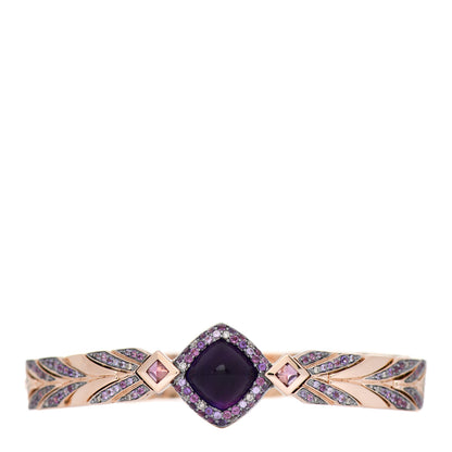 John Hardy 18K Rose Gold Diamond Multi-Gemstone Cinta Bracelet 1 of 3