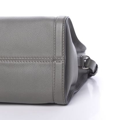 Alexander McQueen Pebbled Calfskin Small Skull Padlock Zip Around Tote Dark Grey 9 of 10