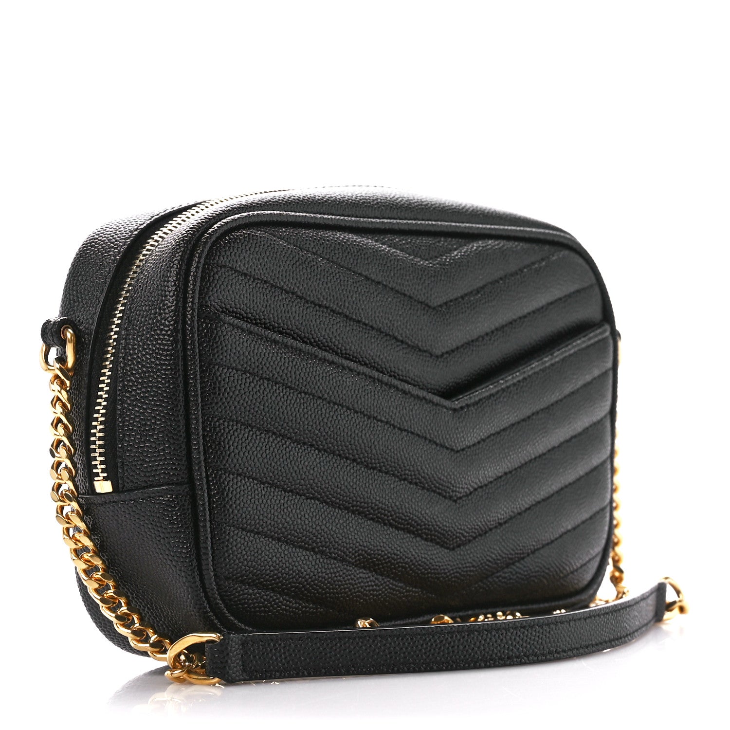 Saint Laurent Grain De Poudre Matelasse Monogram Mini Lou Camera Bag Black 3 of 11