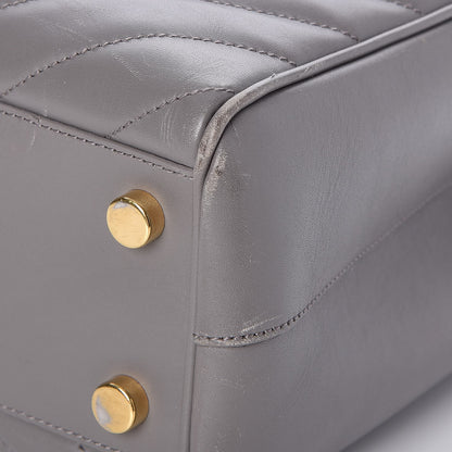 Saint Laurent Smooth Calfskin Matelasse Chevron Large Monogram Shopping Bag Grey 13 of 15