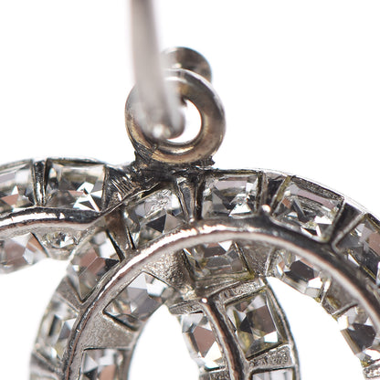 Chanel Baguette Crystal CC Dangle Earrings Silver 5 of 6