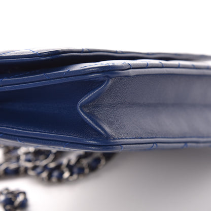 Chanel Lambskin Quilted Wallet On Chain WOC Dark Blue 5 of 11