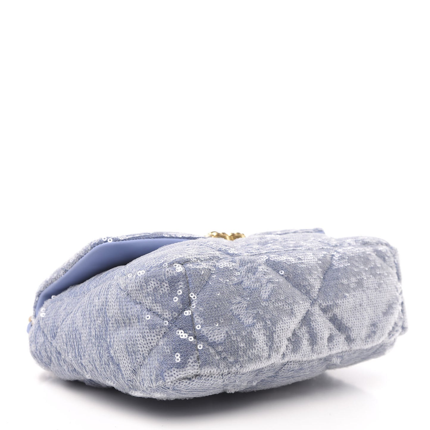 Sequin Quilted Medium 19 Flap Light Blue