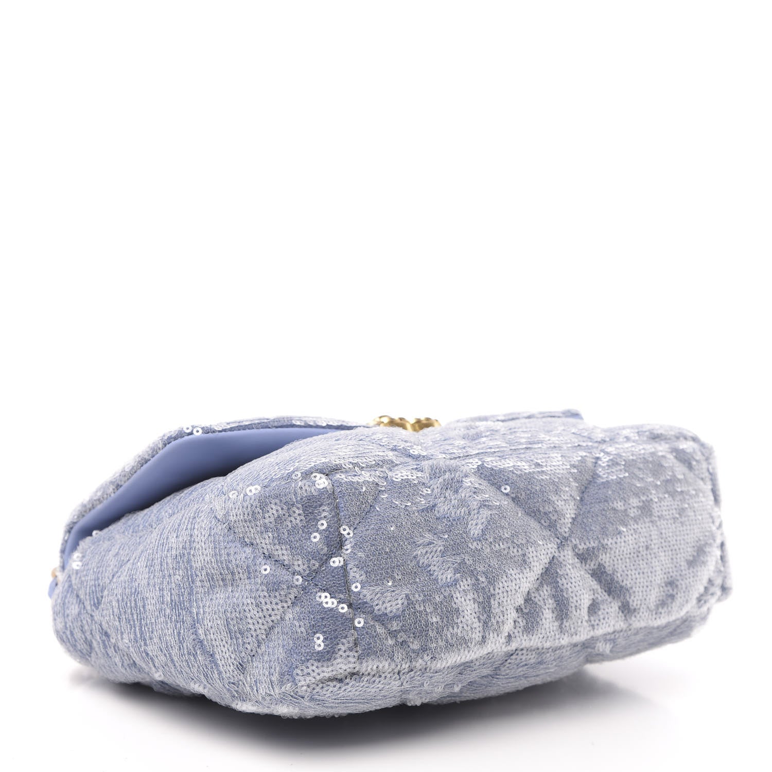 Chanel Sequin Quilted Medium 19 Flap Light Blue 4 of 10