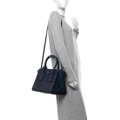 Prada Glace Calf Scamosciato Twin Pocket Tote Baltico 2 of 11