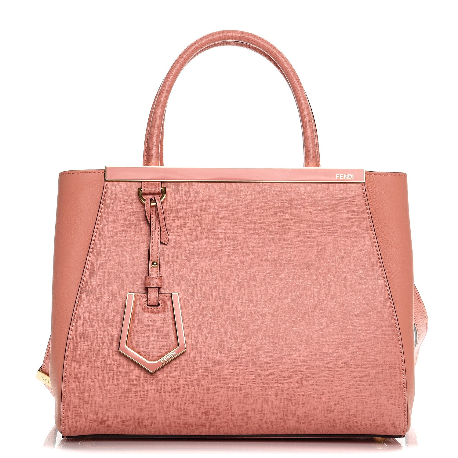 Fendi Vitello Elite Petite 2Jours Tote Pesca 1 of 8