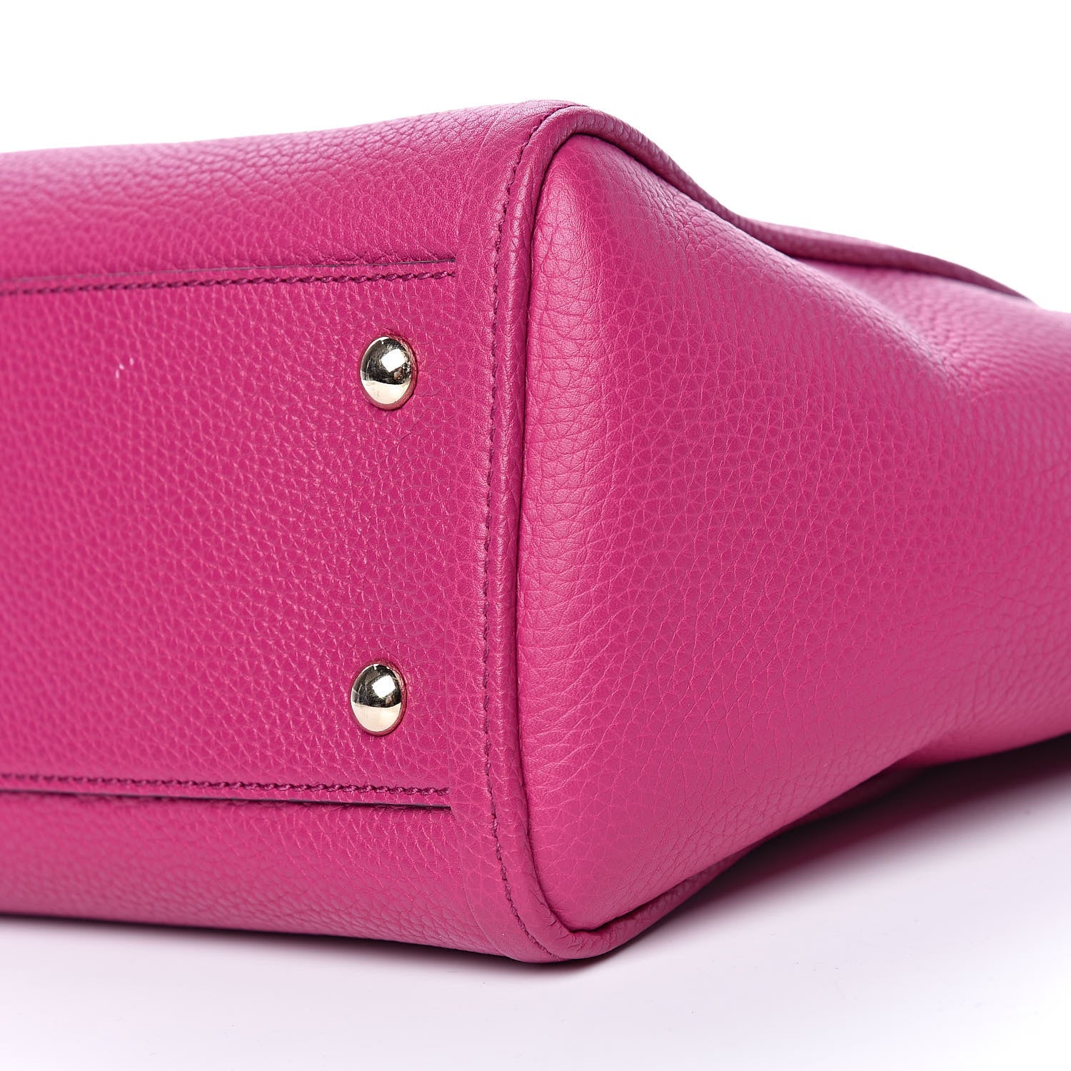 Gucci Pebbled Calfskin Small Soho Top Handle Bag Bright Bougainvillea 11 of 12