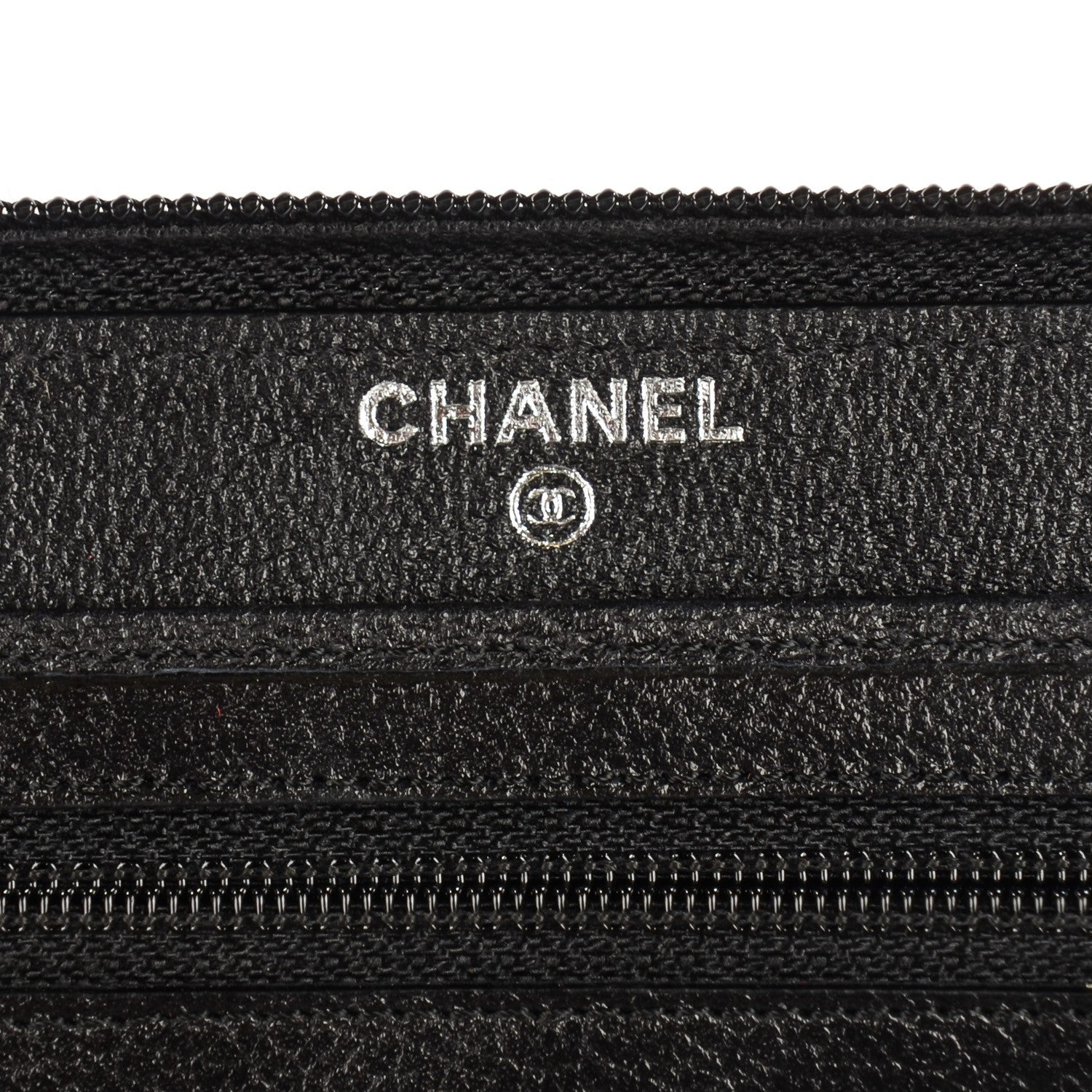 Chanel Goatskin Camellia Embossed Zip Around Organizer Wallet Black 6 of 8
