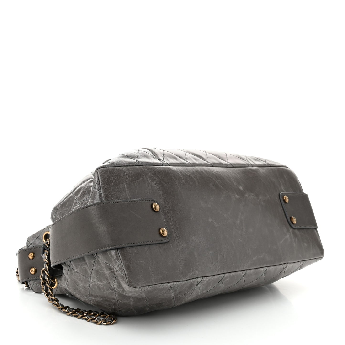 Glazed Calfskin Stingray Bindi CC Accordion Tote Grey