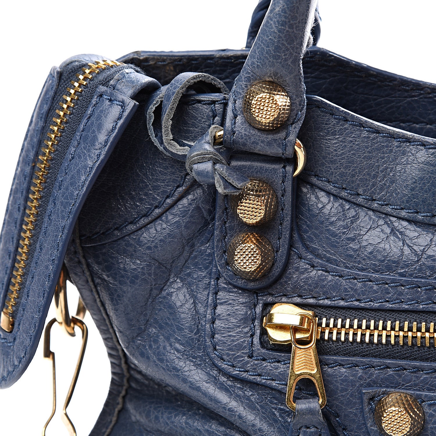 Balenciaga Agneau Giant 12 Gold Hardware Mini City Bleu Persan 10 of 10