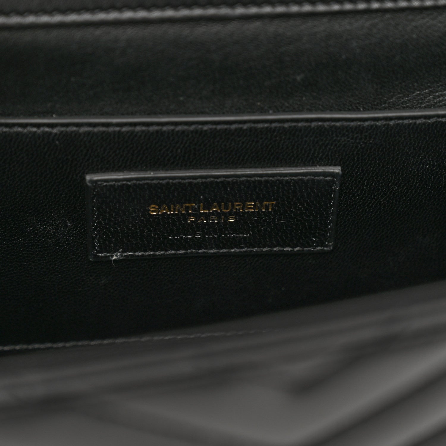 Saint Laurent Lambskin Matelasse Chevron Medium Monogram Satchel Black 7 of 13