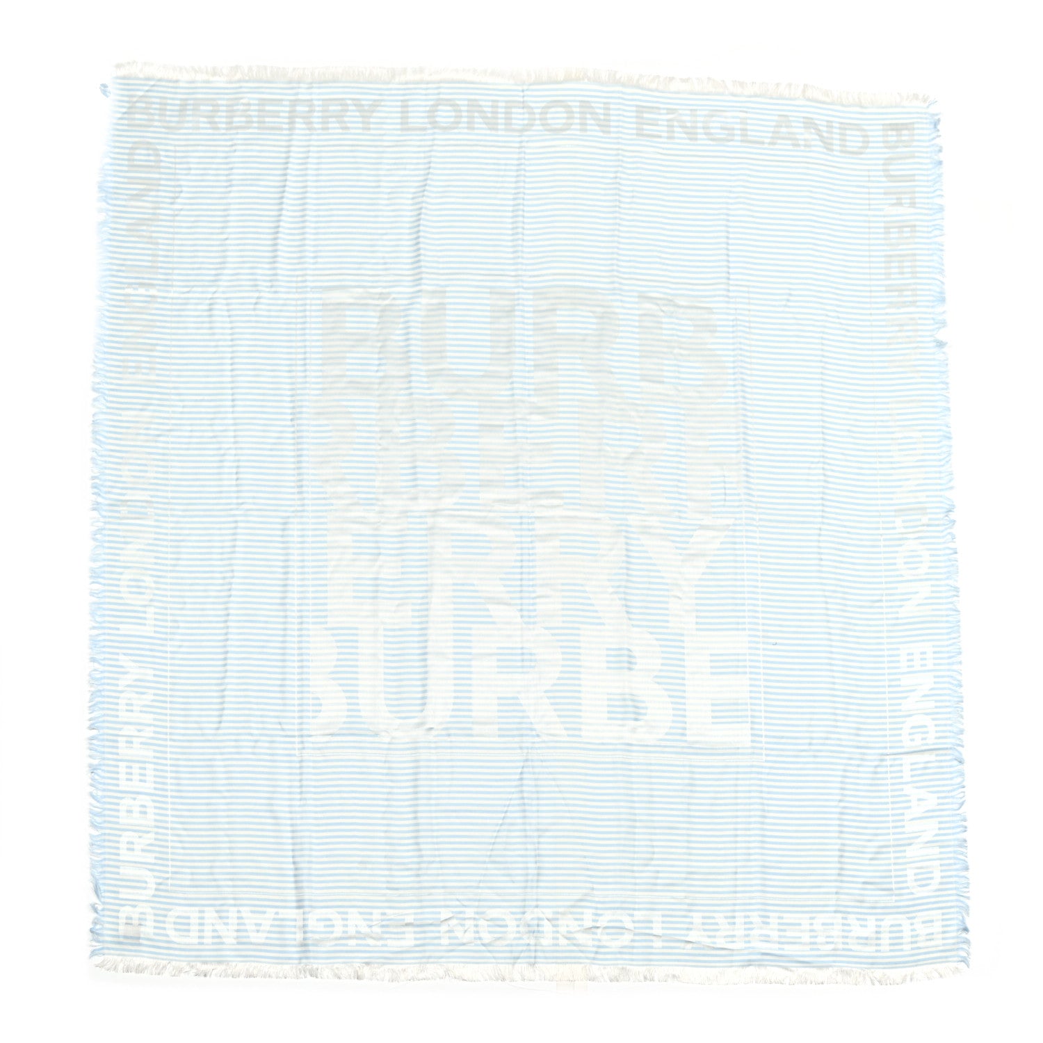 Burberry Silk Wool Burberry London England Square Scarf Blue 1 of 4