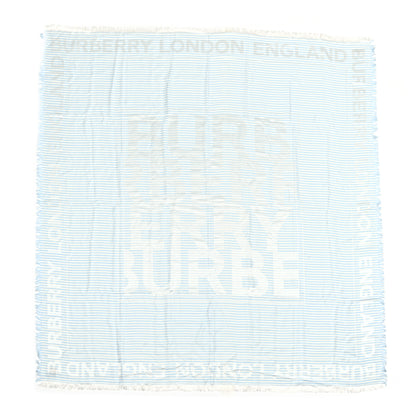 Burberry Silk Wool Burberry London England Square Scarf Blue 1 of 4