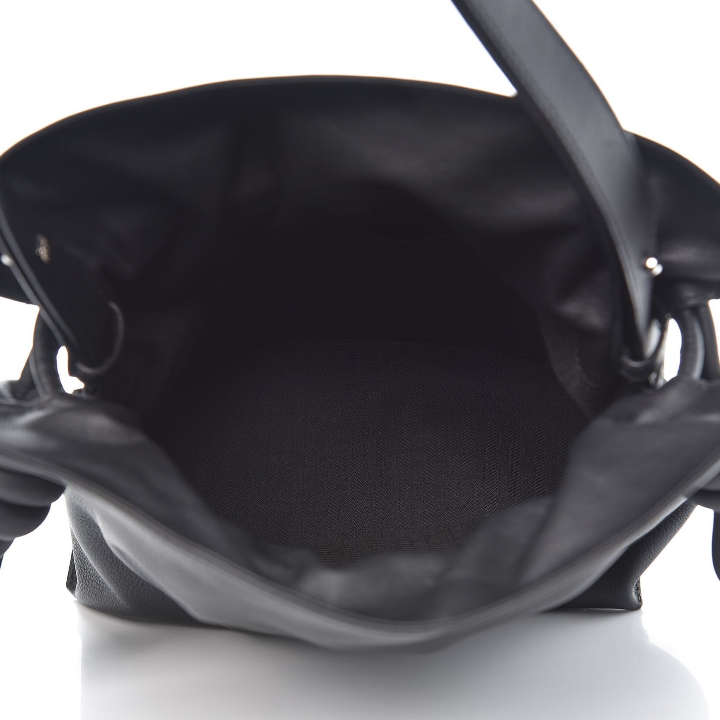 Calfskin Flamenco Knot Bag Black